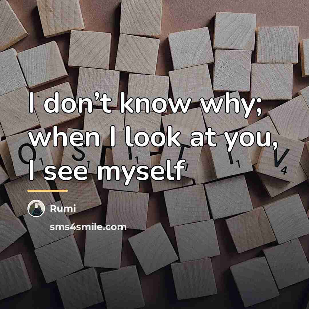 “I don’t know why; when I look at you, I…” quote by Rumi