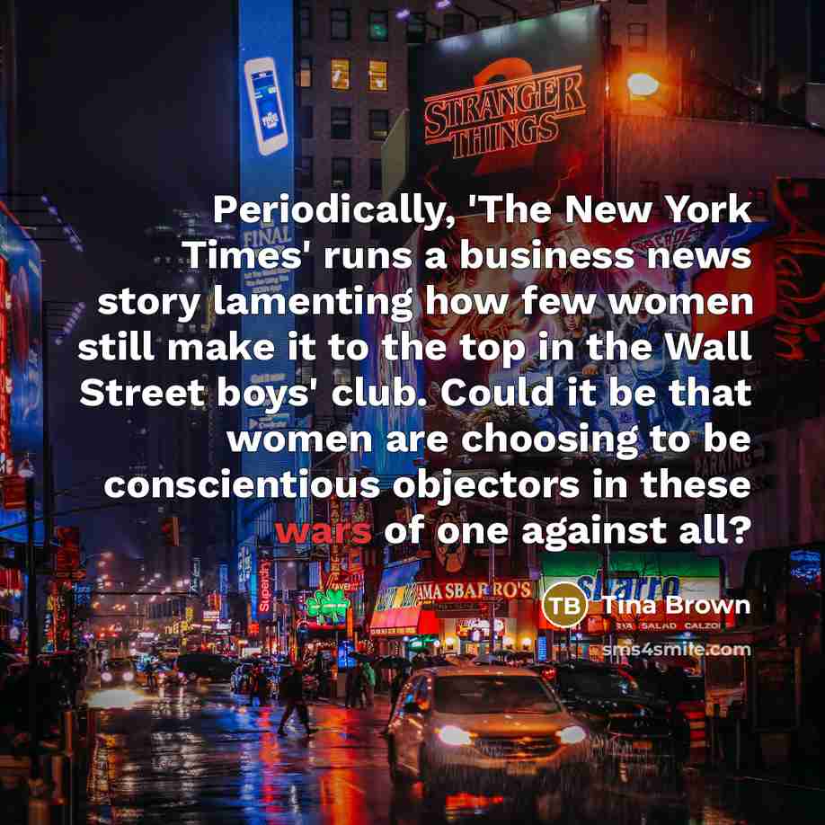 “Periodically, 'The New York Times' runs a business news story…” quote by Tina Brown