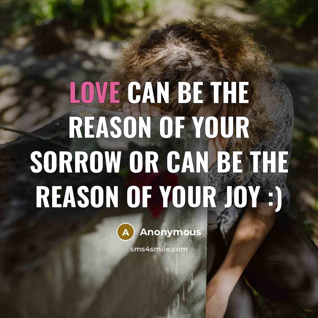 “Love Can Be The Reason Of Your sorrow or Can…” quote by Anonymous