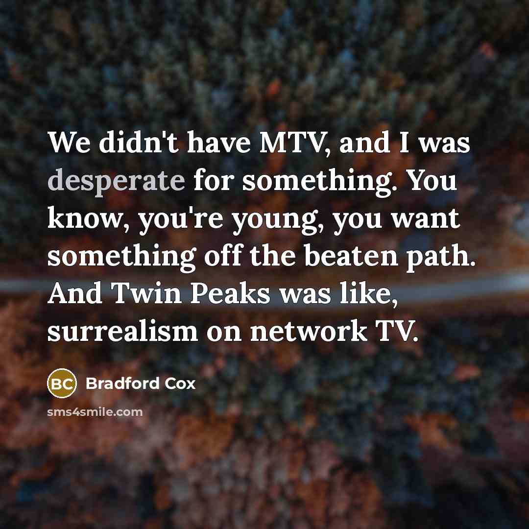 “We didn't have MTV, and I was desperate for something.…” quote by Bradford Cox