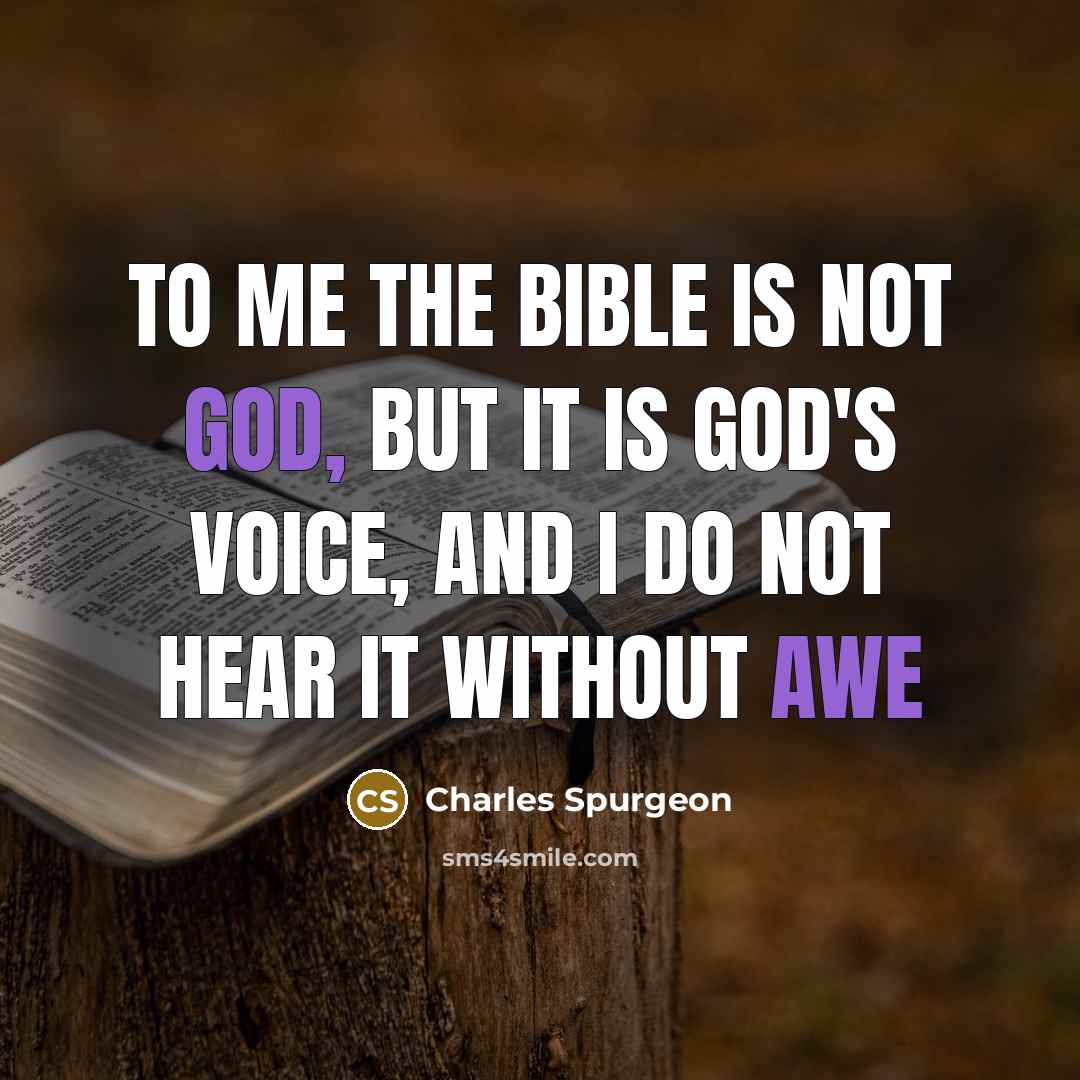 “To me the Bible is not God, but it is…” quote by Charles Spurgeon