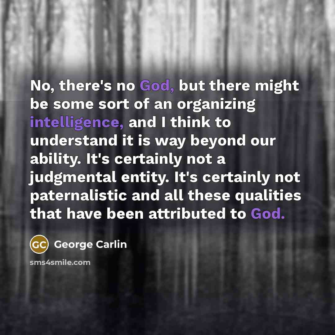 “No, there's no God, but there might be some sort…” quote by George Carlin