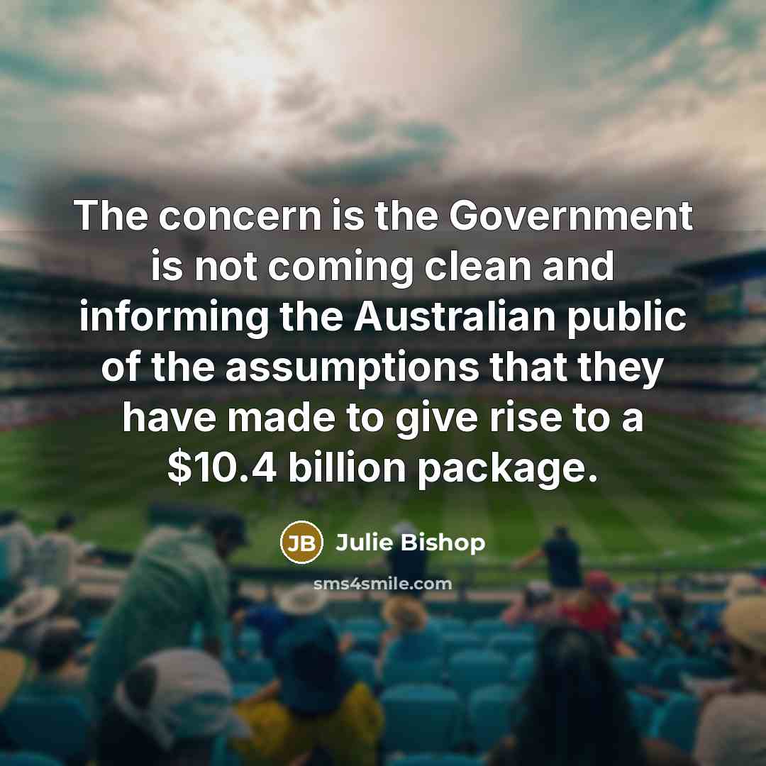“The concern is the Government is not coming clean and…” quote by Julie Bishop