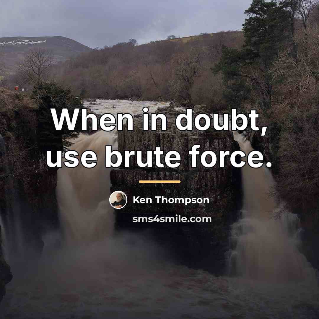 “When in doubt, use brute force.…” quote by Ken Thompson