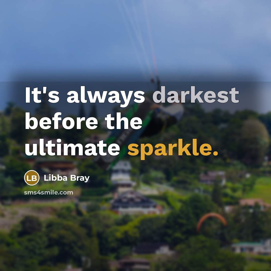 “It's always darkest before the ultimate sparkle.” quote by Libba Bray