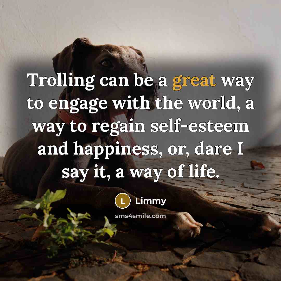 “Trolling can be a great way to engage with the…” quote by Limmy
