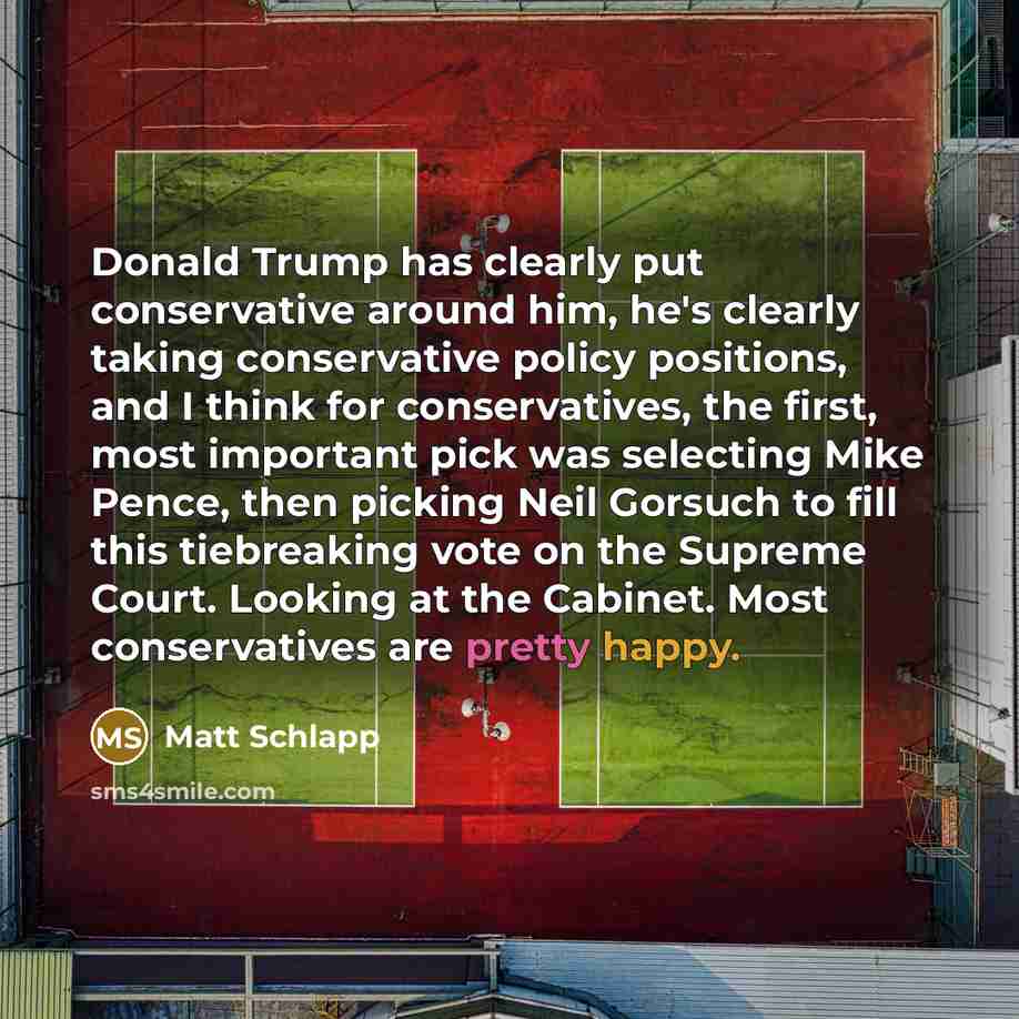 “Donald Trump has clearly put conservative around him, he's clearly…” quote by Matt Schlapp