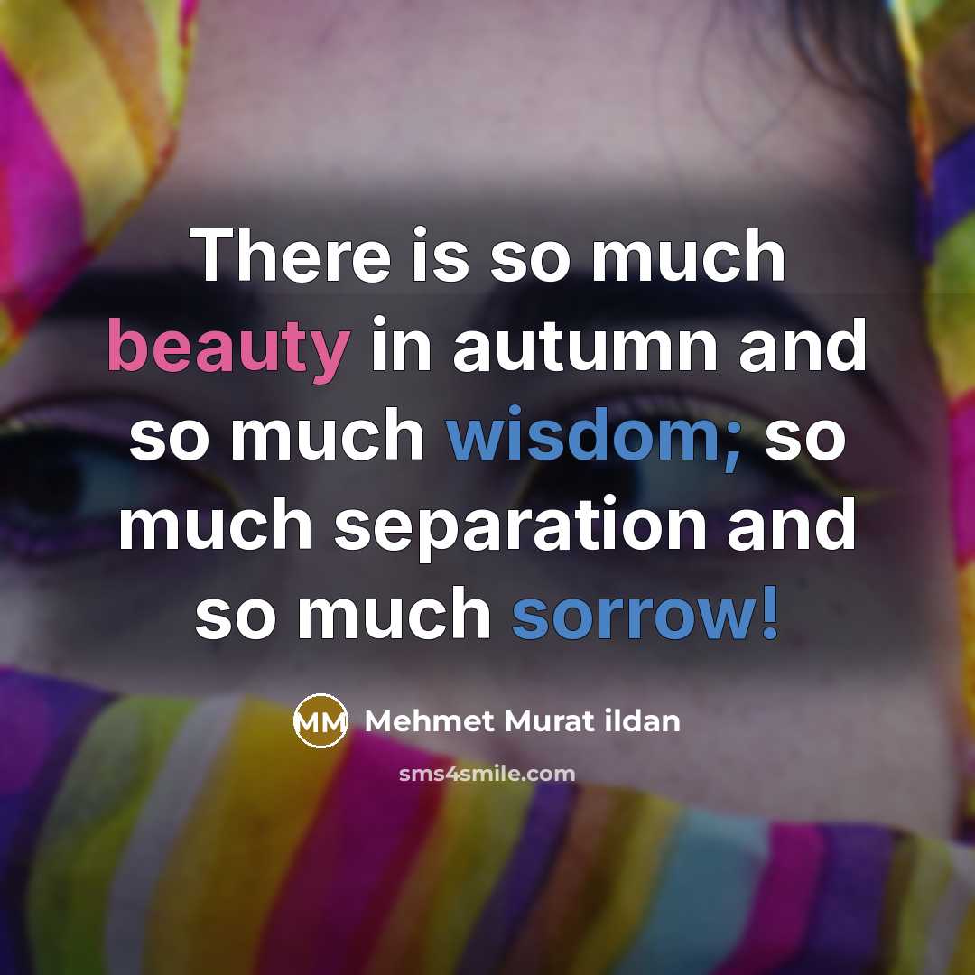 “There is so much beauty in autumn and so much…” quote by Mehmet Murat Ildan