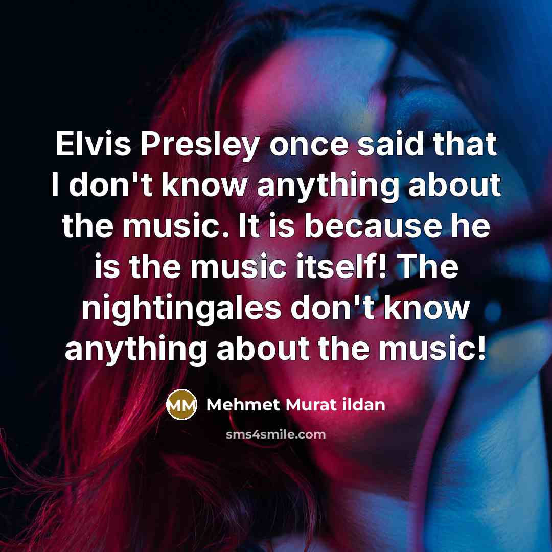 “Elvis Presley once said that I don't know anything about…” quote by Mehmet Murat Ildan