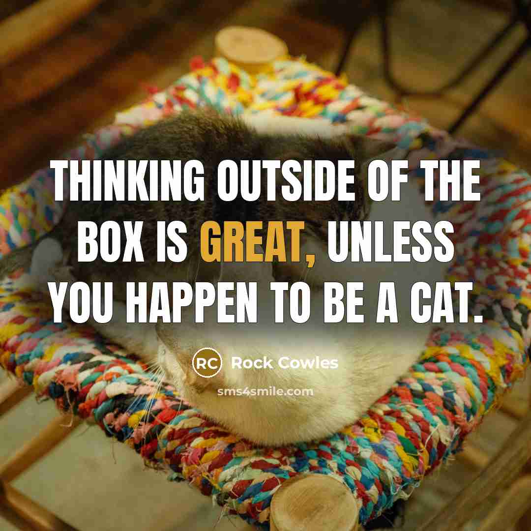 “Thinking outside of the box is great, unless you happen…” quote by Rock Cowles