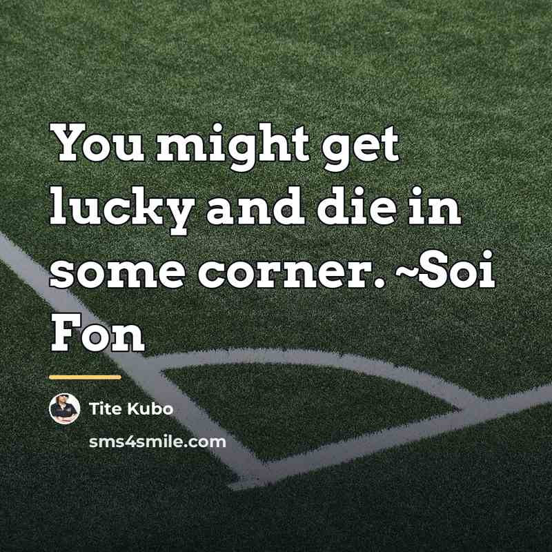 “You might get lucky and die in some corner. ~Soi…” quote by Tite Kubo
