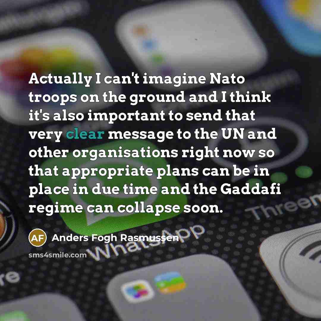 “Actually I can't imagine Nato troops on the ground and…” quote by Anders Fogh Rasmussen