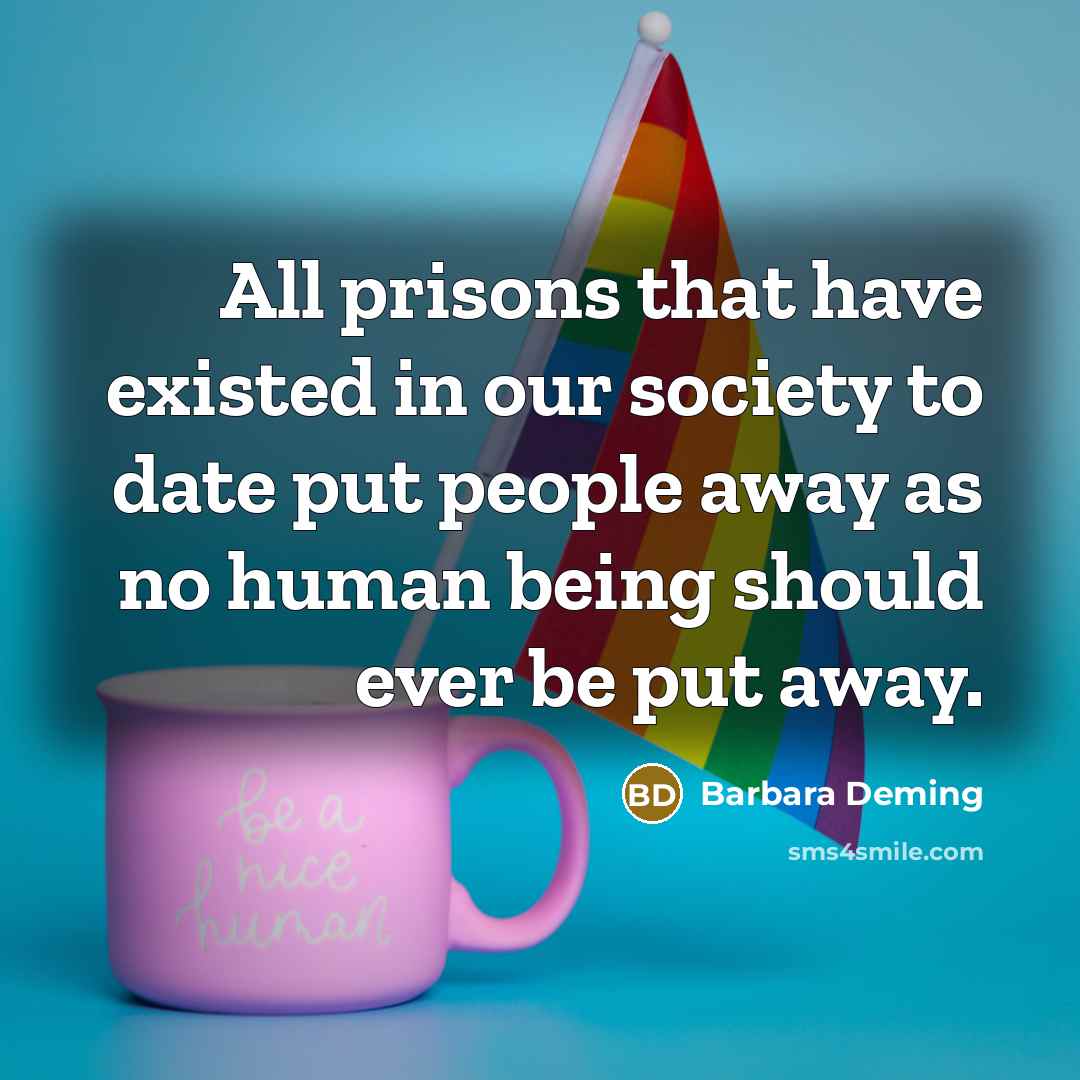 “All prisons that have existed in our society to date…” quote by Barbara Deming