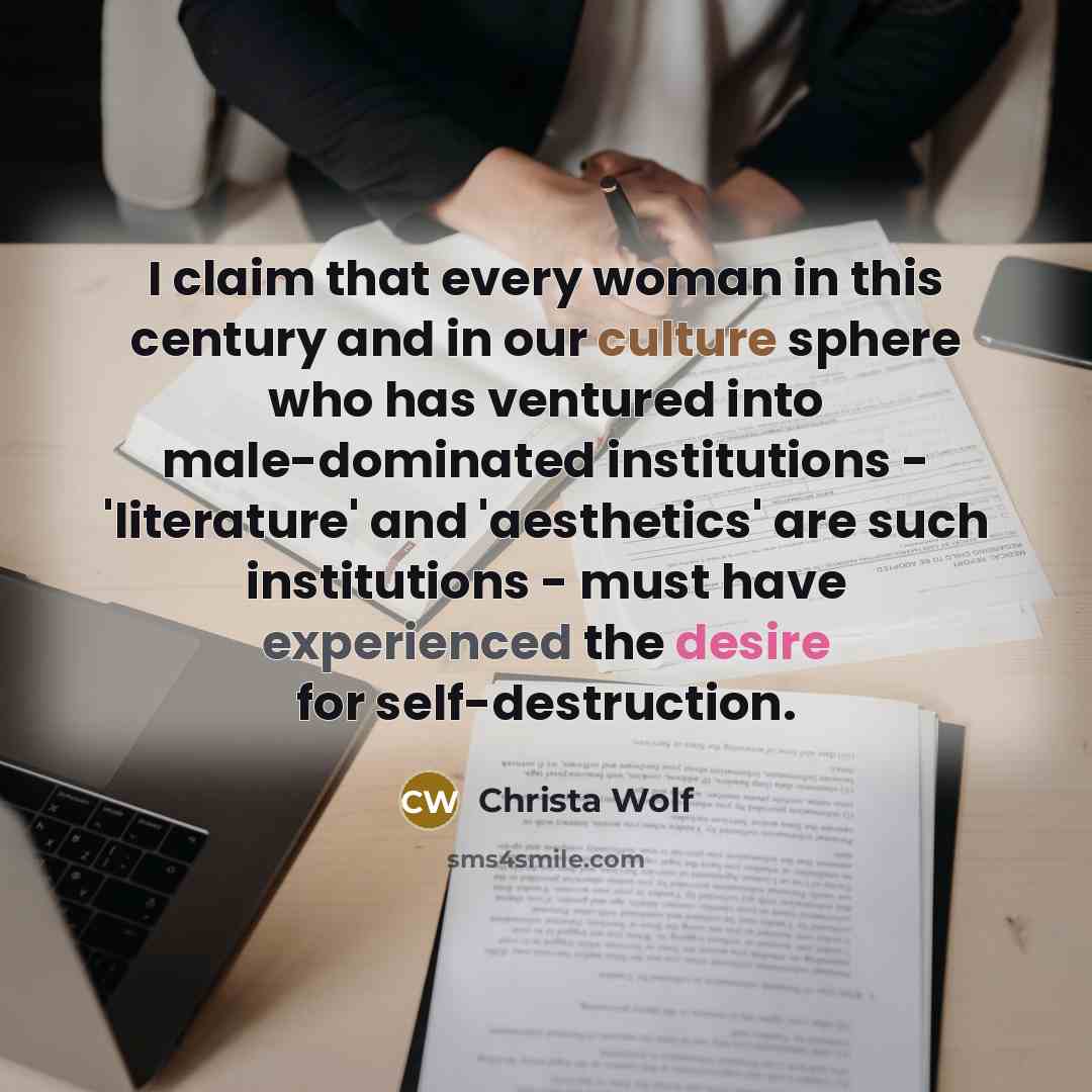 “I claim that every woman in this century and in…” quote by Christa Wolf