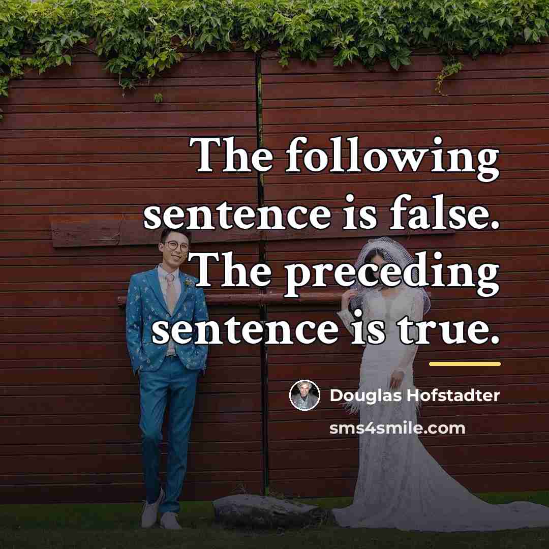 “The following sentence is false. The preceding sentence is true.…” quote by Douglas Hofstadter
