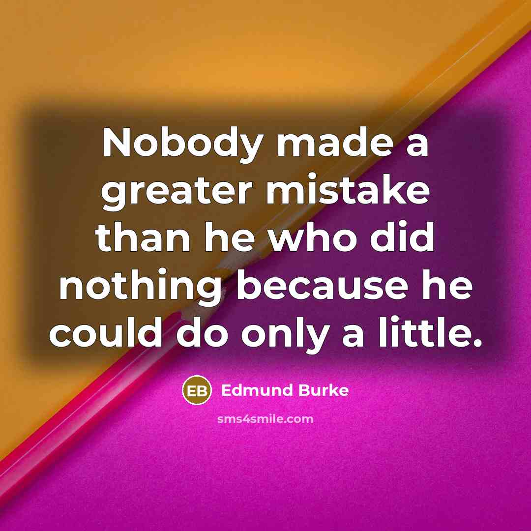 “Nobody made a greater mistake than he who did nothing…” quote by Edmund Burke