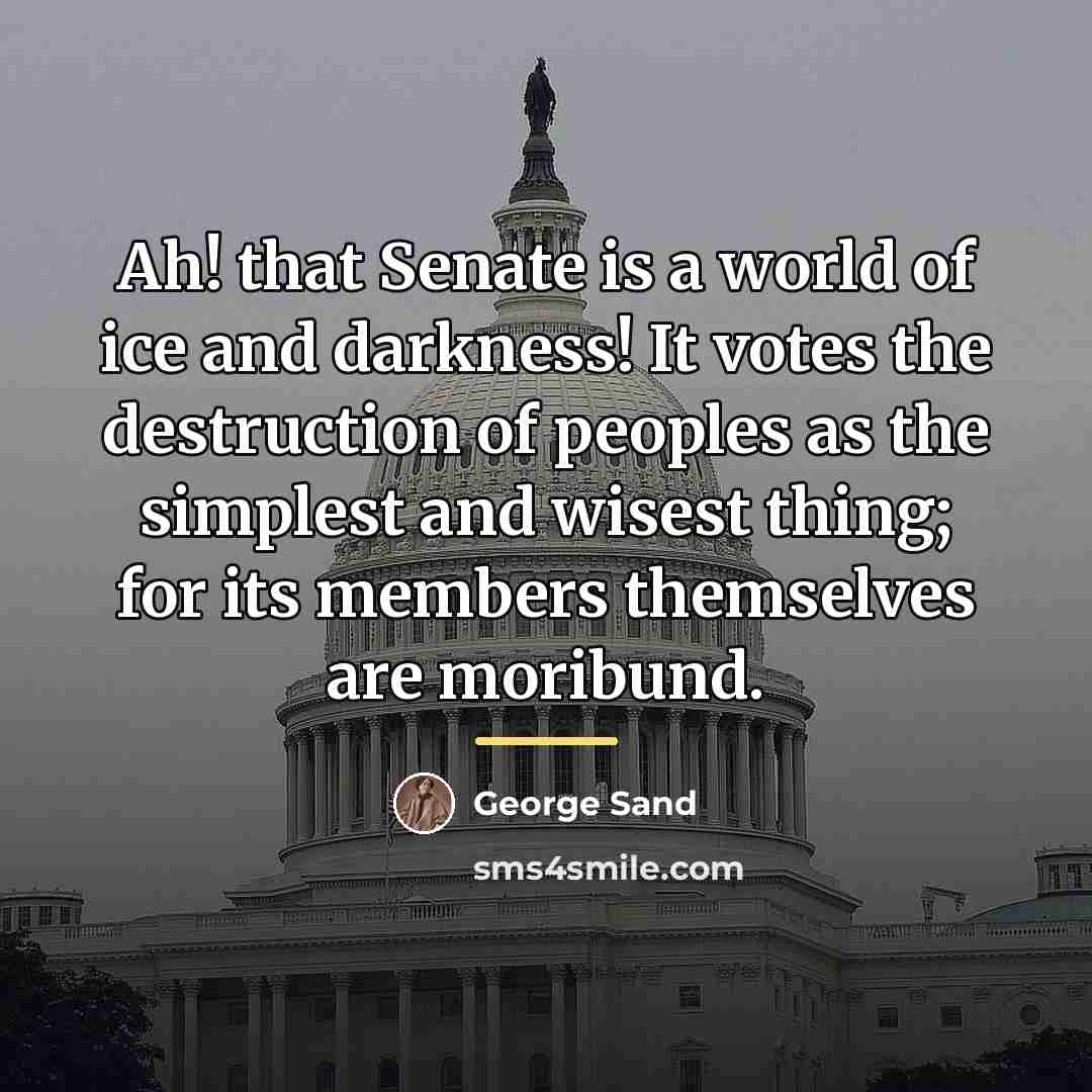 “Ah! that Senate is a world of ice and darkness!…” quote by George Sand