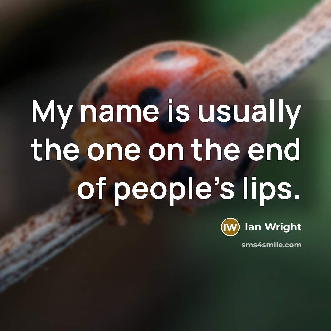 “My name is usually the one on the end of…” quote by Ian Wright