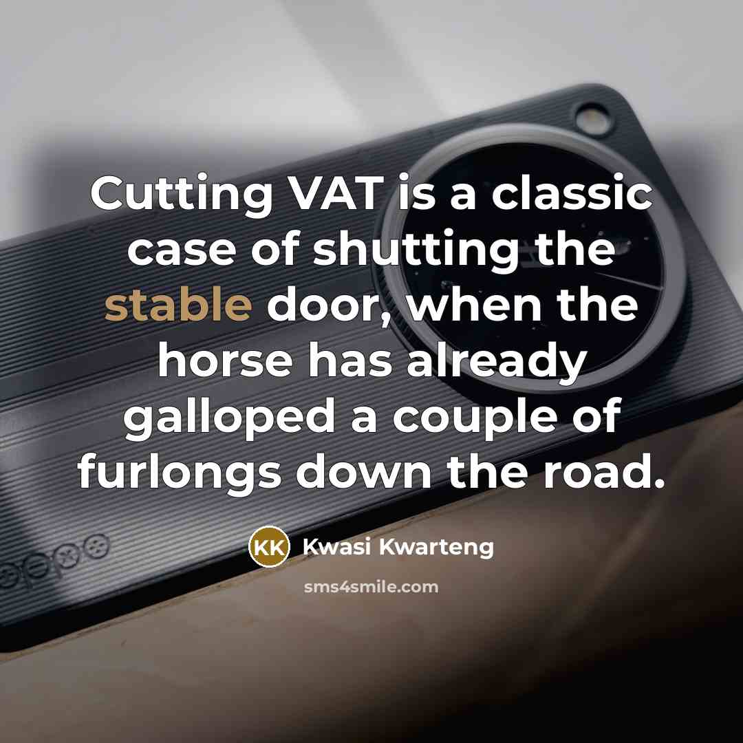 “Cutting VAT is a classic case of shutting the stable…” quote by Kwasi Kwarteng
