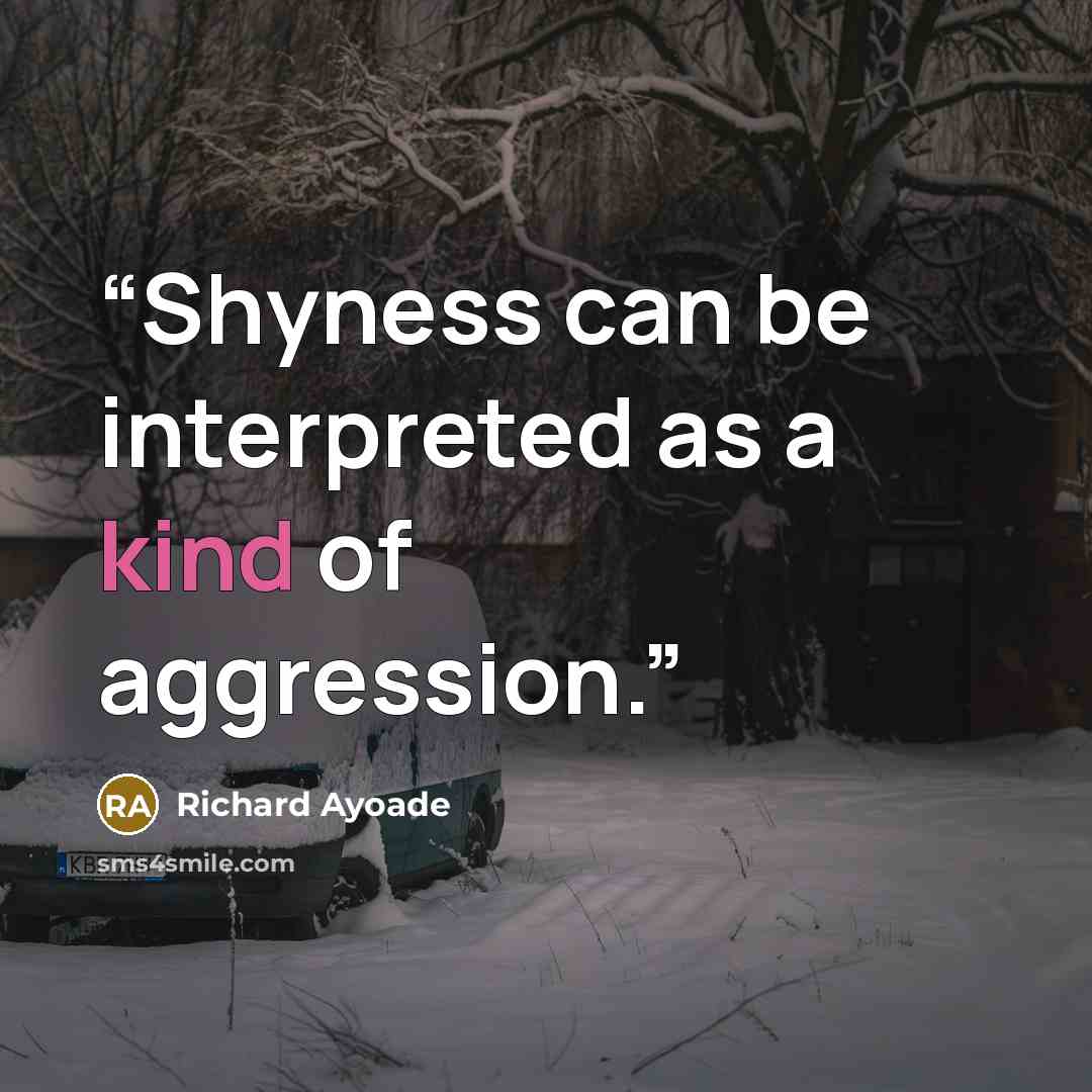 “Shyness can be interpreted as a kind of aggression.” quote by Richard Ayoade