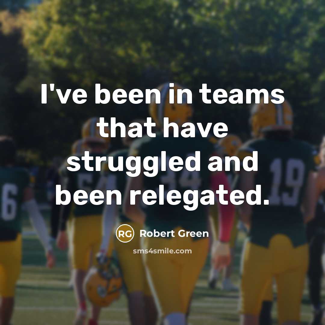 “I've been in teams that have struggled and been relegated.…” quote by Robert Green