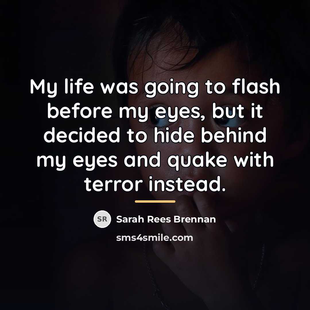 “My life was going to flash before my eyes, but…” quote by Sarah Rees Brennan