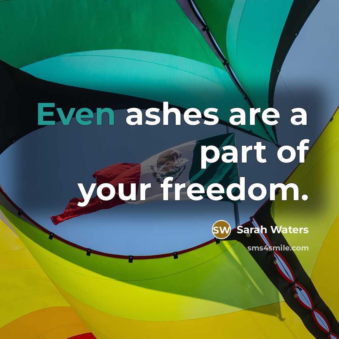 “Even ashes are a part of your freedom.…” quote by Sarah Waters