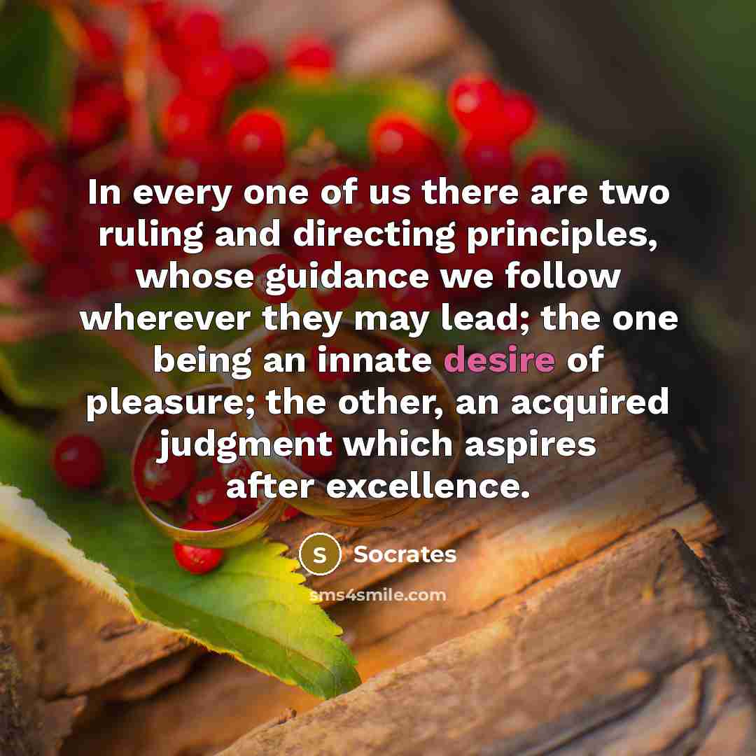 “In every one of us there are two ruling and…” quote by Socrates