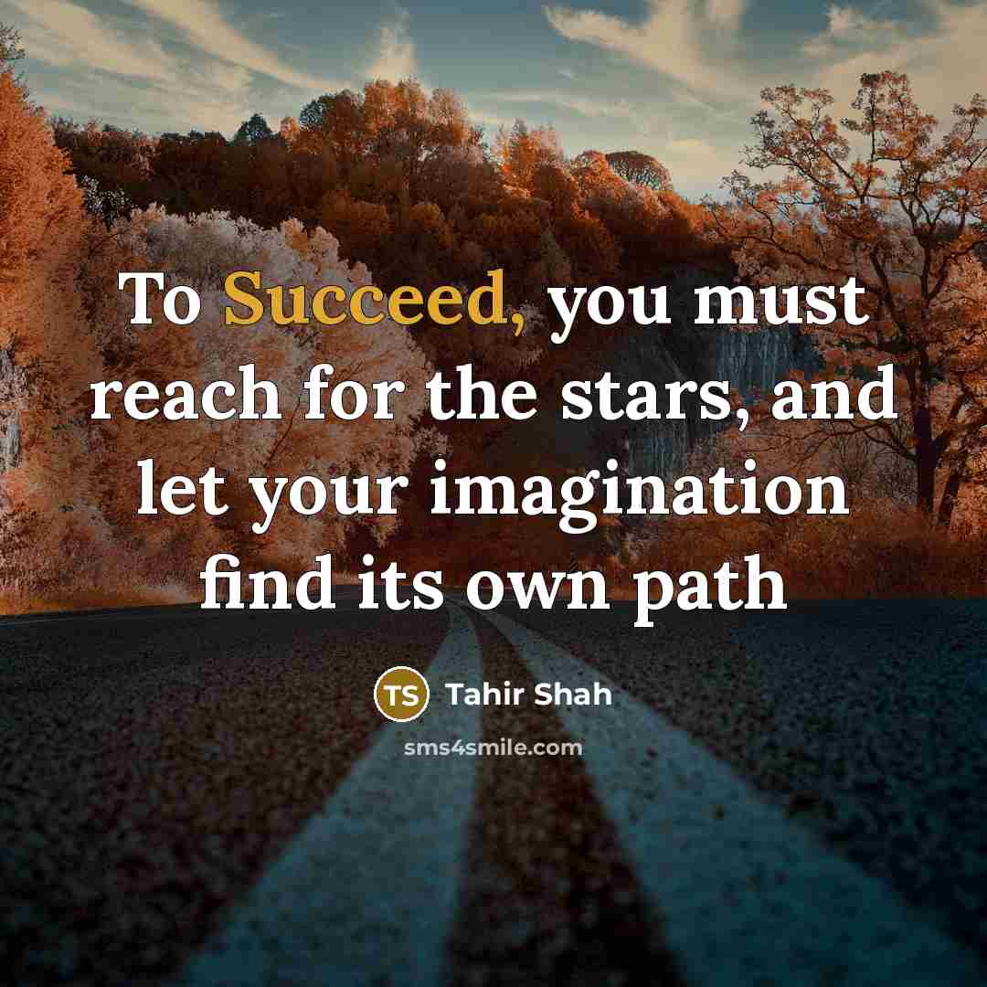 “To Succeed, you must reach for the stars, and let…” quote by Tahir Shah
