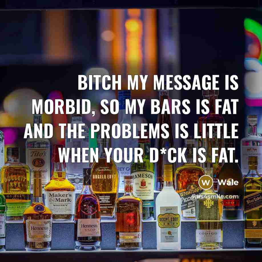 “Bitch my message is morbid, so my bars is fat and the problems is little when your d*ck is fat.” quote by Wale