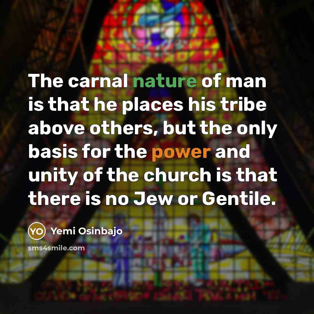 “The carnal nature of man is that he places his…” quote by Yemi Osinbajo