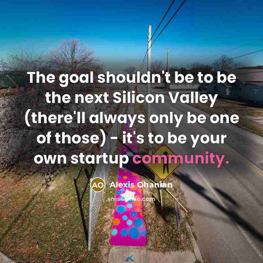 “The goal shouldn't be to be the next Silicon Valley…” quote by Alexis Ohanian