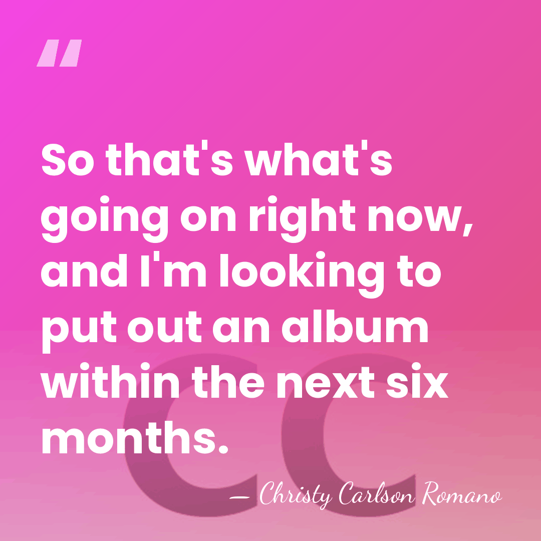 So that's what's going on right now, and I'm looking to put&hellip; - Christy Carlson Romano