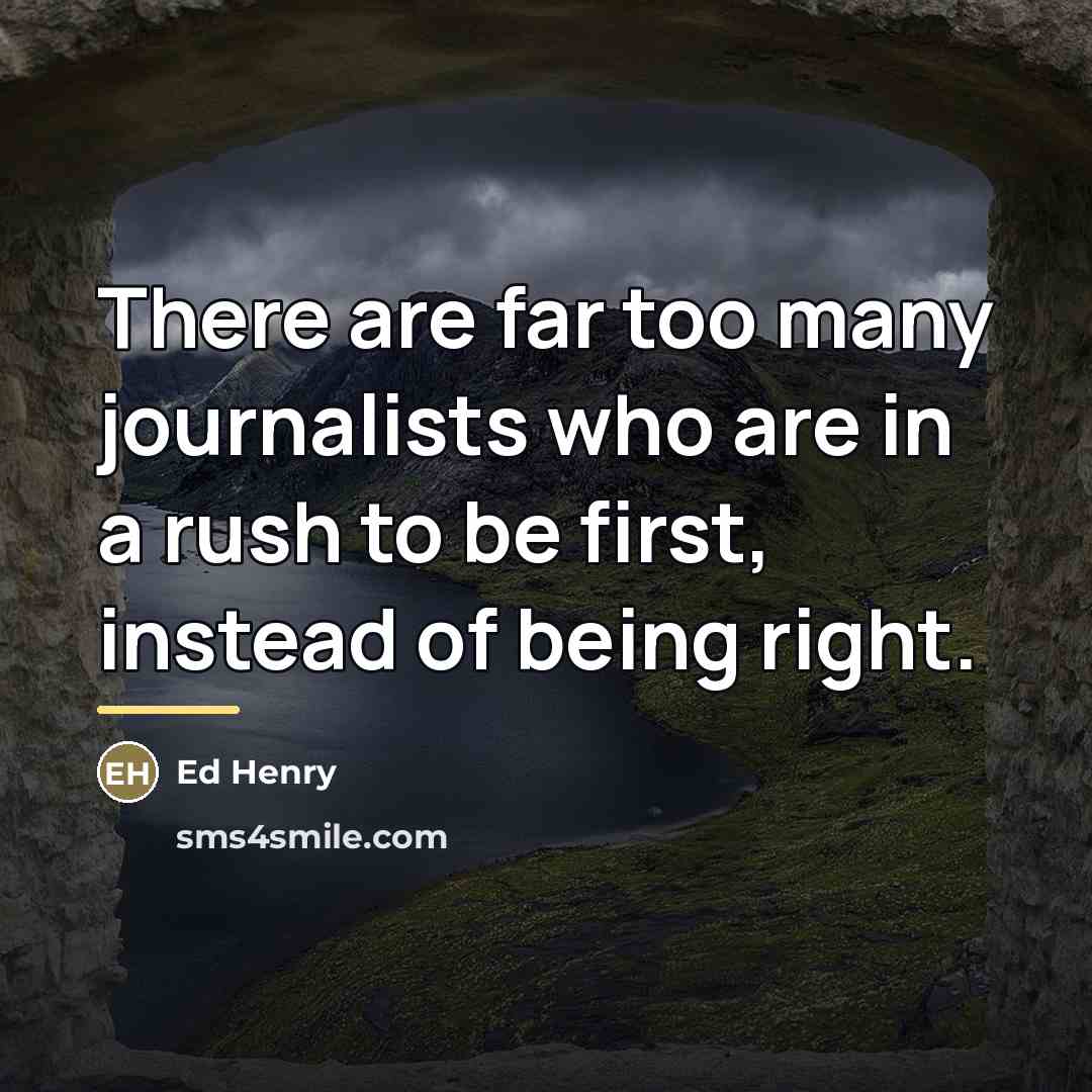 “There are far too many journalists who are in a…” quote by Ed Henry