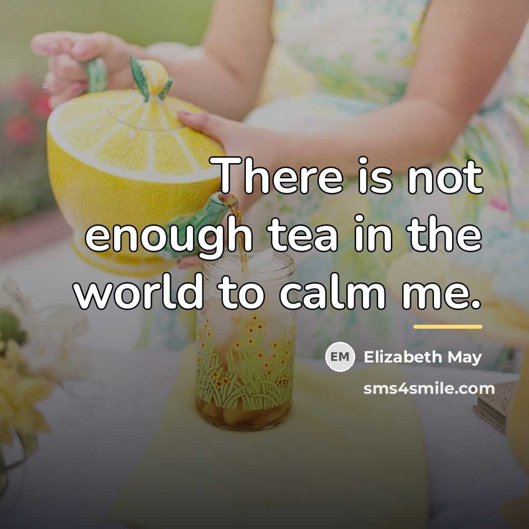 “There is not enough tea in the world to calm…” quote by Elizabeth May