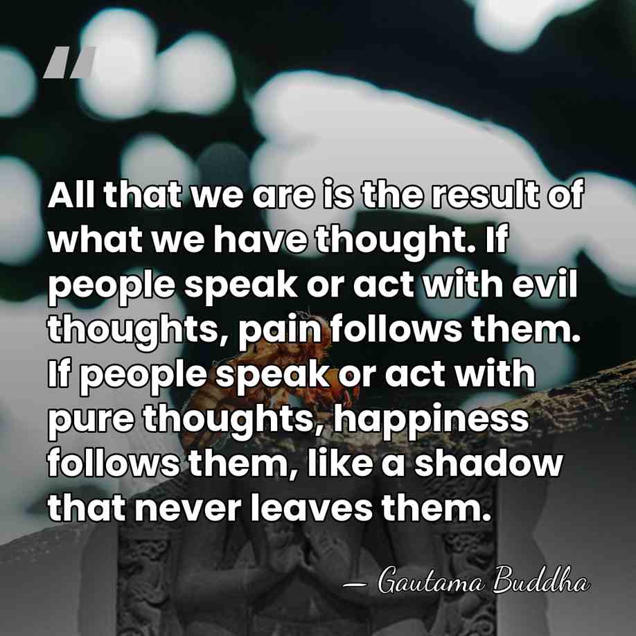 All that we are is the result of what we have thought.&hellip; - Gautama Buddha