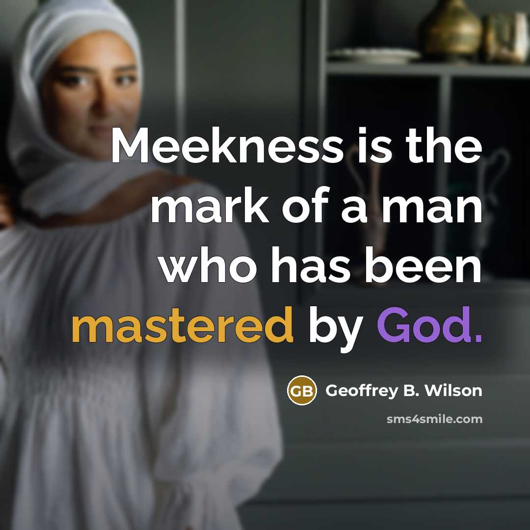 “Meekness is the mark of a man who has been…” quote by Geoffrey B. Wilson