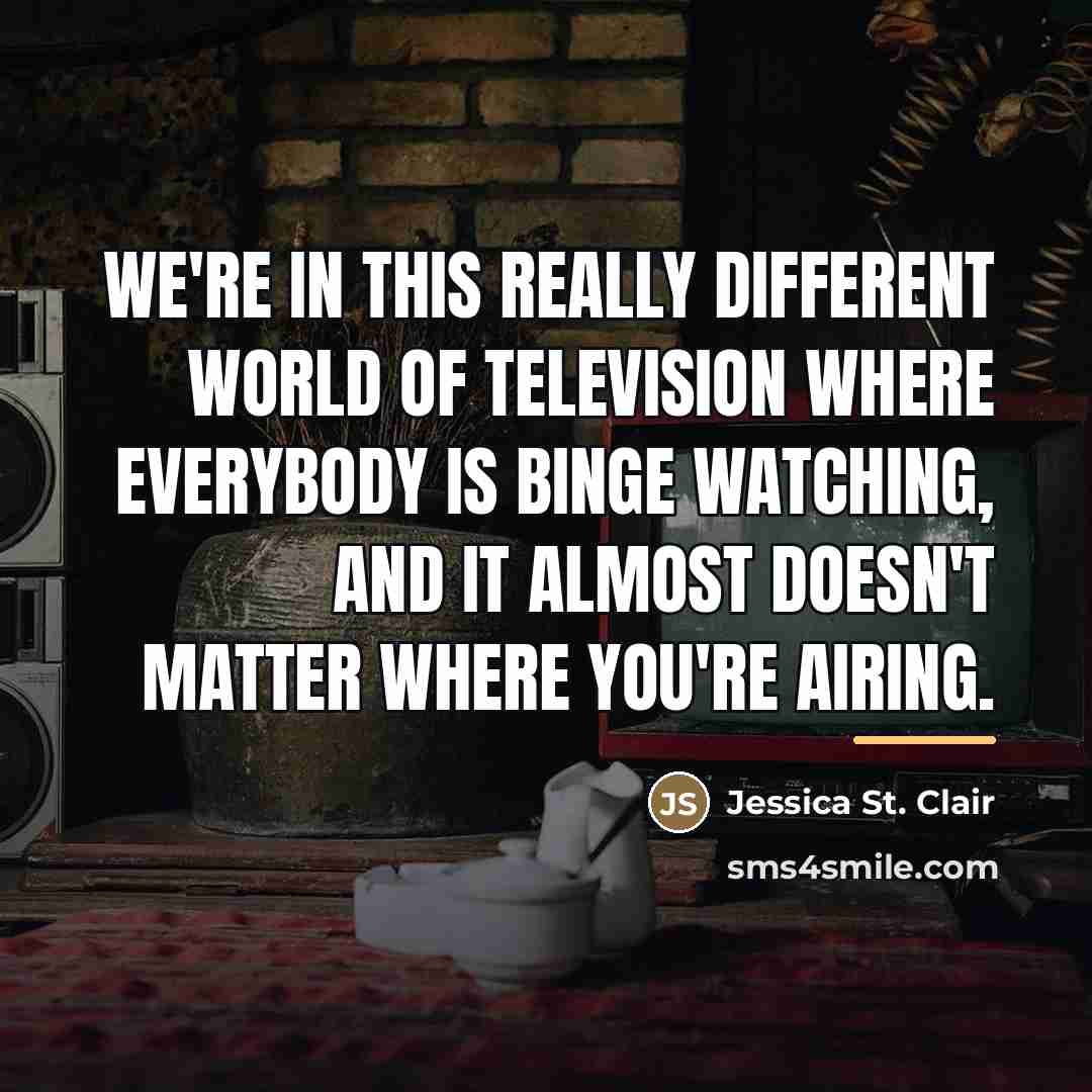 “We're in this really different world of television where everybody…” quote by Jessica St. Clair