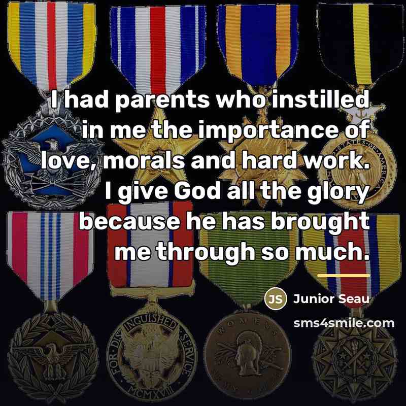 “I had parents who instilled in me the importance of…” quote by Junior Seau