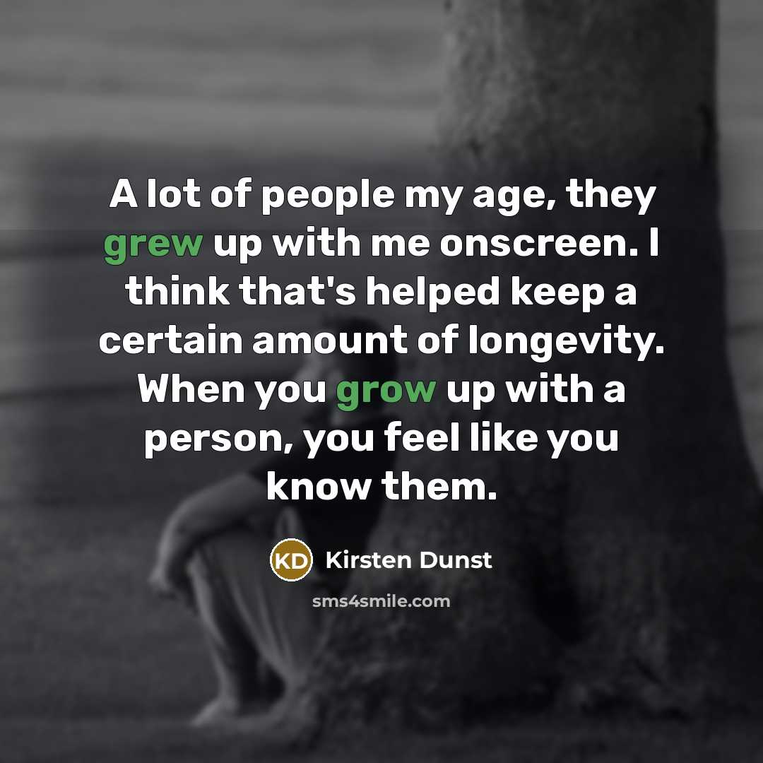 “A lot of people my age, they grew up with…” quote by Kirsten Dunst