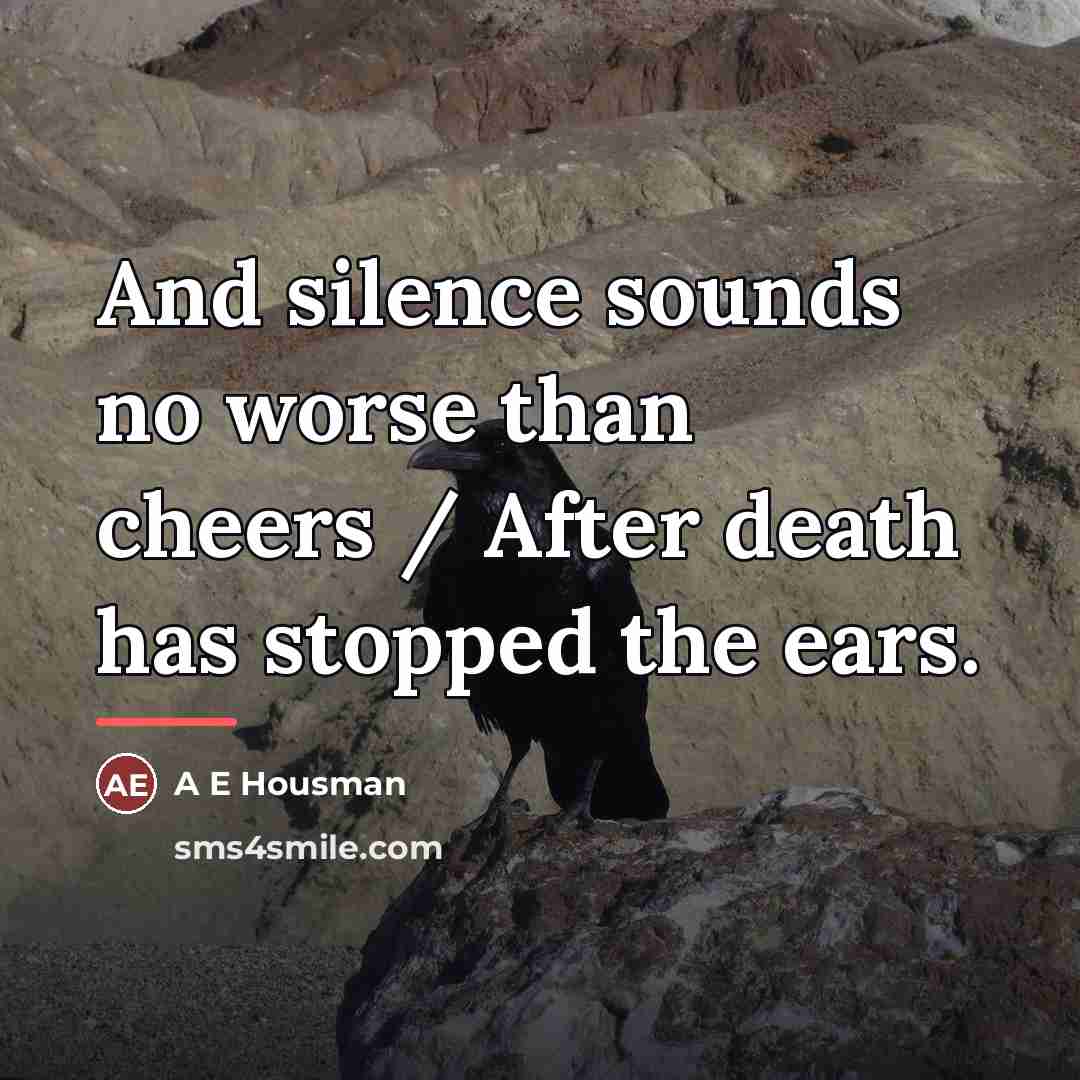 “And silence sounds no worse than cheers / After death…” quote by Anonymous
