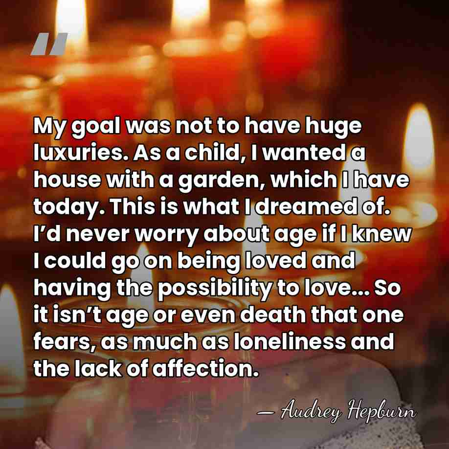 My goal was not to have huge luxuries. As a child, I&hellip; - Audrey Hepburn