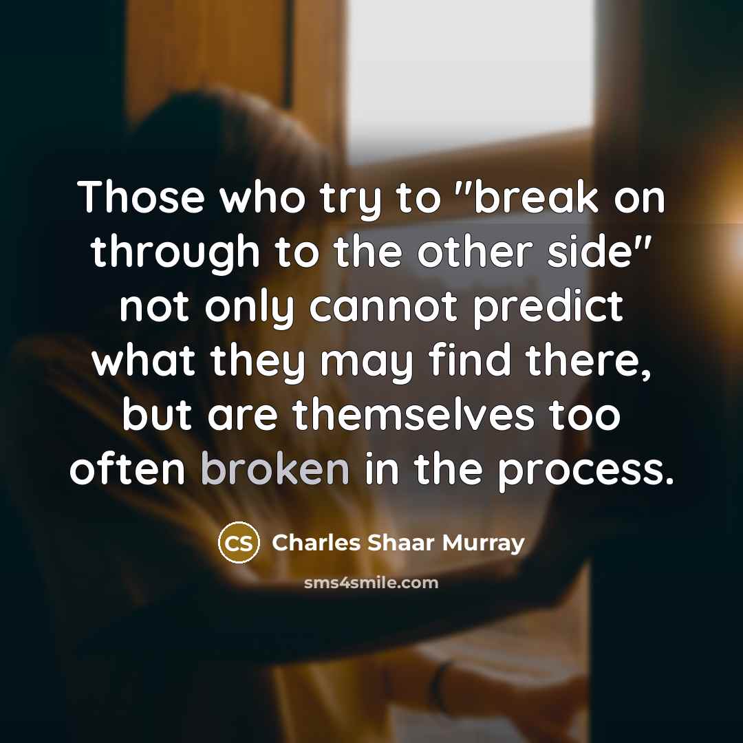 “Those who try to "break on through to the other…” quote by Charles Shaar Murray