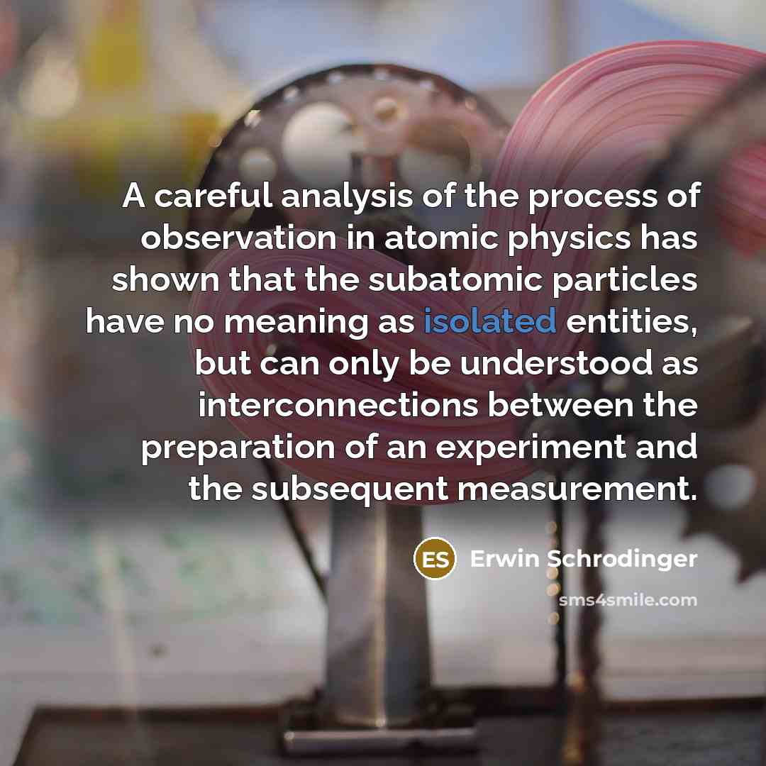 “A careful analysis of the process of observation in atomic…” quote by Erwin Schrodinger
