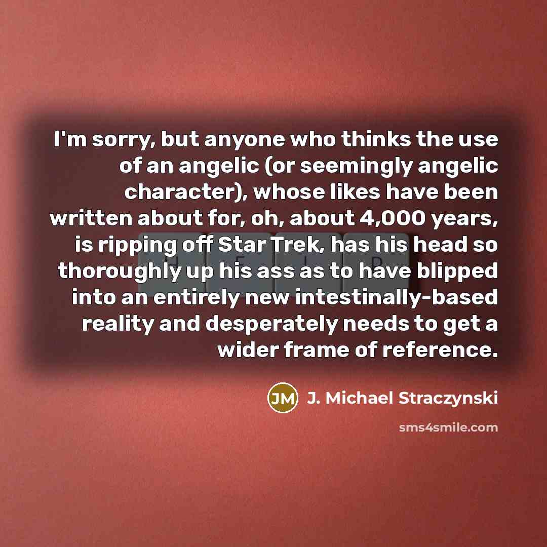 “I'm sorry, but anyone who thinks the use of an…” quote by J. Michael Straczynski