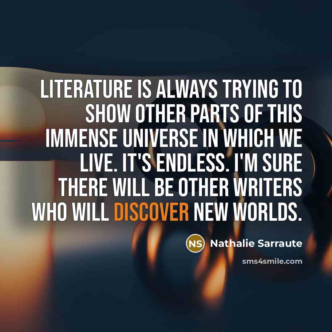 “Literature is always trying to show other parts of this…” quote by Nathalie Sarraute