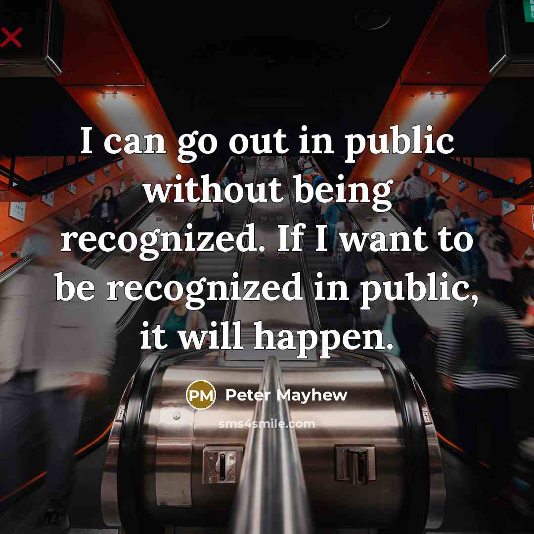 “I can go out in public without being recognized. If…” quote by Peter Mayhew