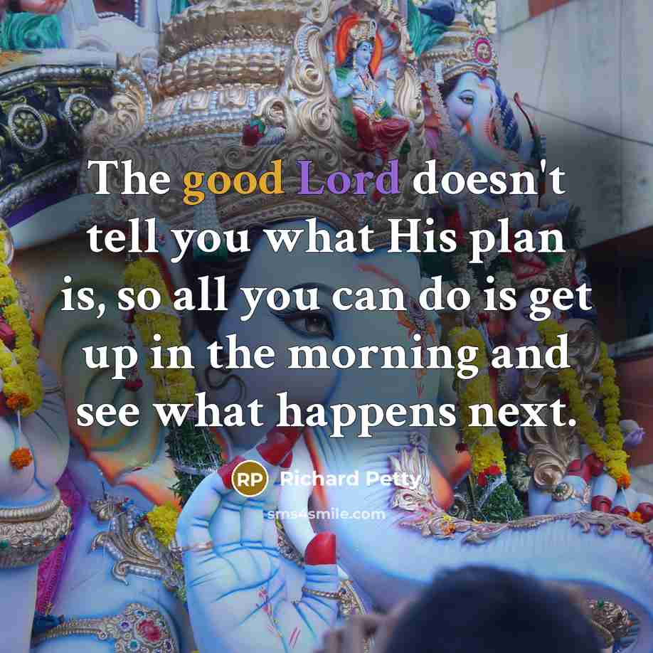 “The good Lord doesn't tell you what His plan is,…” quote by Richard Petty
