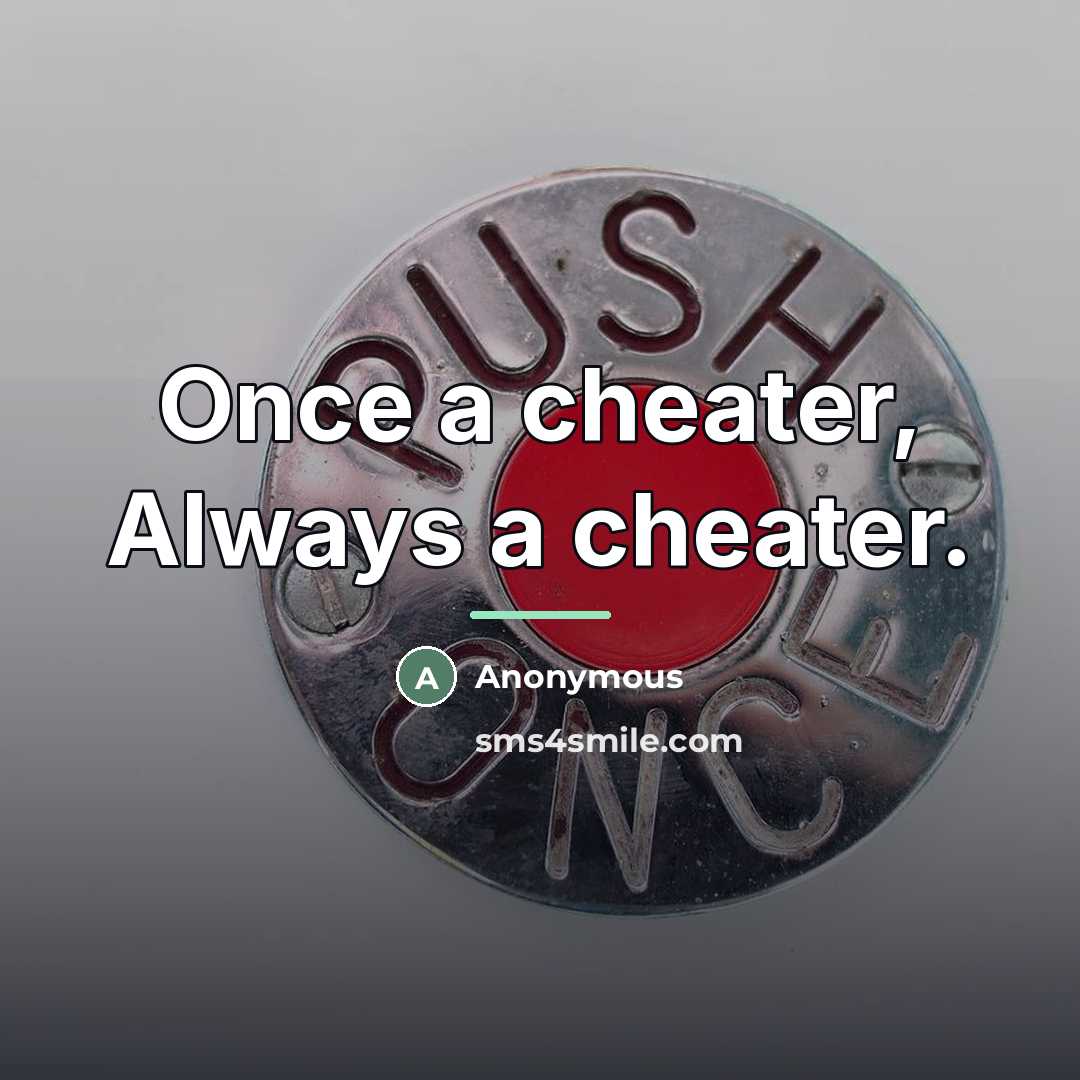 “Once a cheater, Always a cheater.…” quote by Anonymous