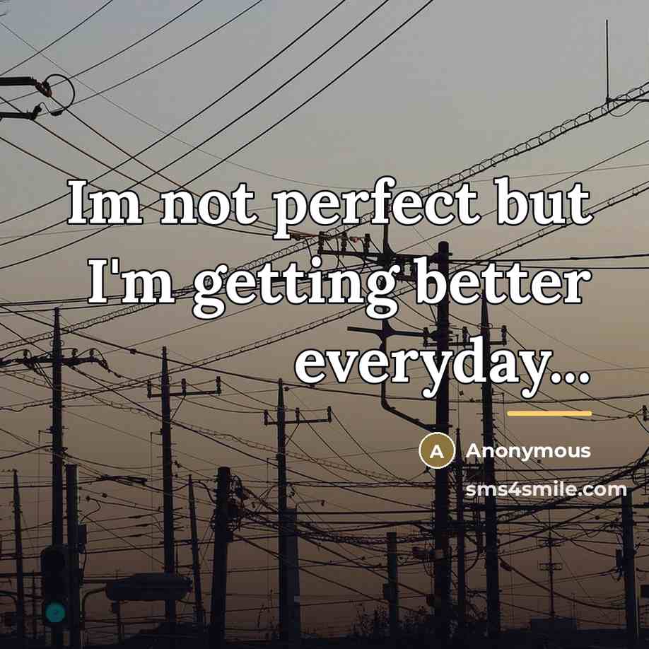 “Im not perfect but I'm getting better everyday...…” quote by Anonymous